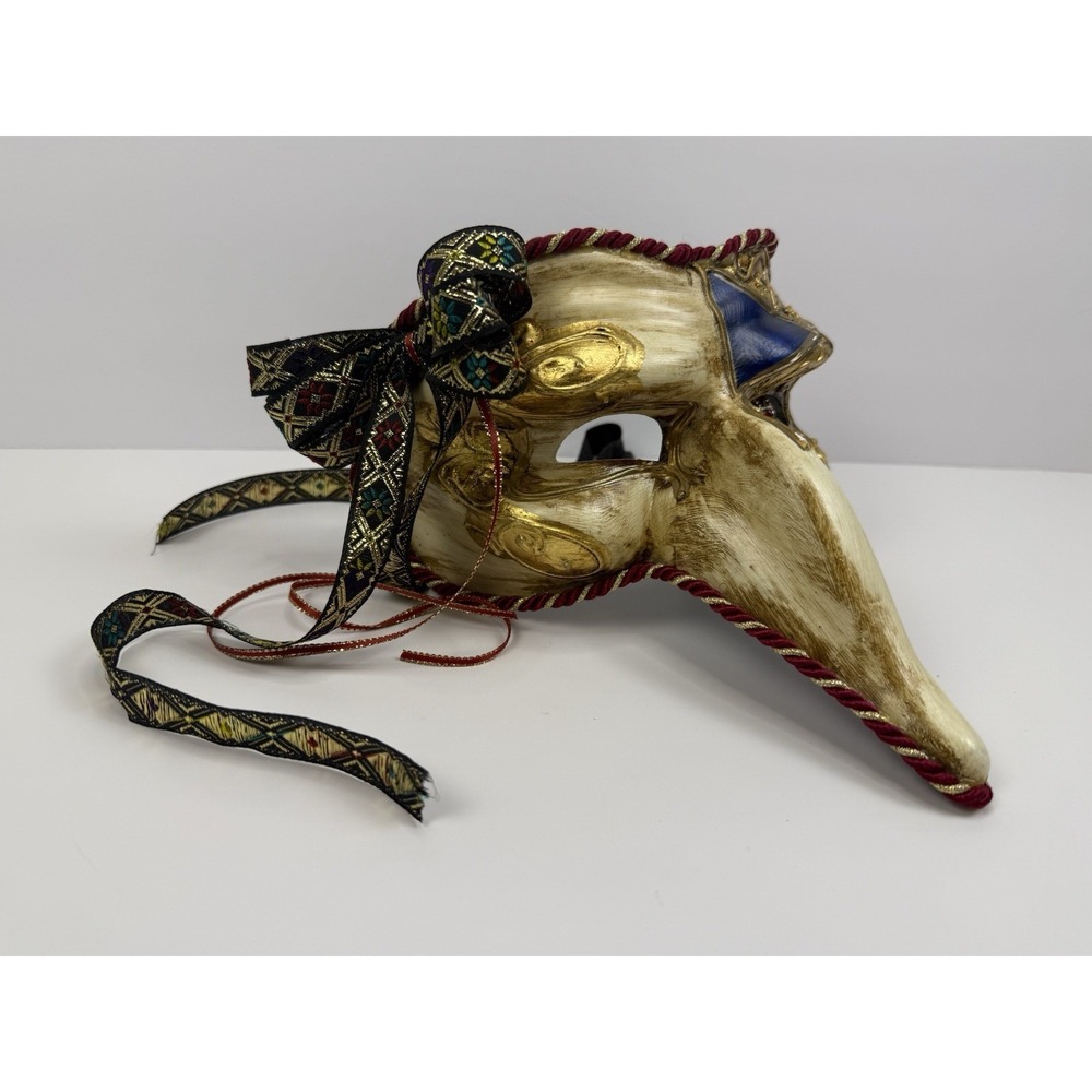 Hand Painted Venetian Mask Papier Mache Plague Doctor Long Nose Carnival